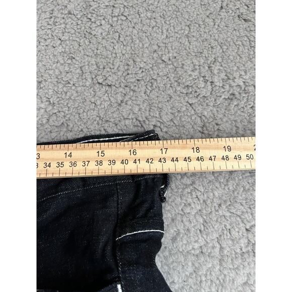 Qruel Jeans Co. Mens 34 X 30 1/2 Embroidered Pocket Skater Denim Black Jeans - Picture 9 of 16